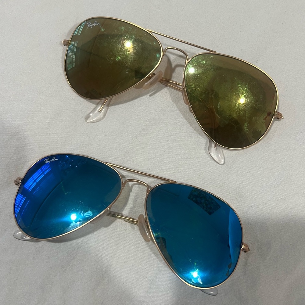 Blue and Green Ray Bans
